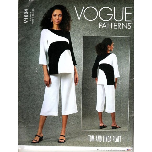 Vogue V1804 Misses 16 to 24 Tom and Linda Platt Top and Pants Sewing Pattern - Picture 1 of 2